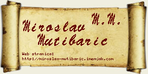 Miroslav Mutibarić vizit kartica